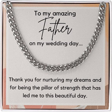 Simple Classic Necklace, Gift for Dad, On My Wedding Day