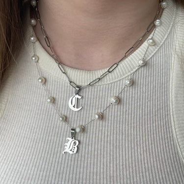 Unisex Old English Name Necklace