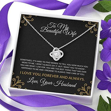 Love knot Necklace, Gift For Wife, On this special occasion, I want to remind you of how much you mean to me. Happy anniversary, my love