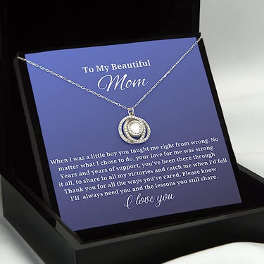 Unique round design necklace, Gift for Mom, To My Beautiful Mom