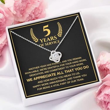 Personalized Gifts for Colleagues - Love Knot Necklace - ANOTHER YEAR HAS PASSED, AND YOU REMAIN INVALUABLE