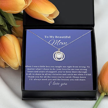 Unique round design necklace, Gift for Mom, To My Beautiful Mom