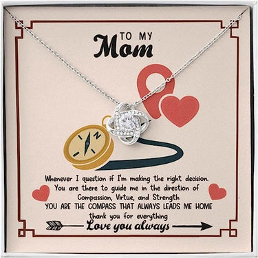 Love knot Necklace, Gift for Mom, To My Mom