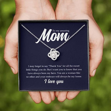 Love knot Necklace, Gift for Mom, Your love is the melody of my life's song. Thank you for being the best composer, Mom.