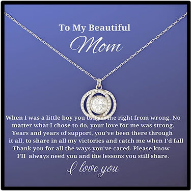 Unique round design necklace, Gift for Mom, To My Beautiful Mom