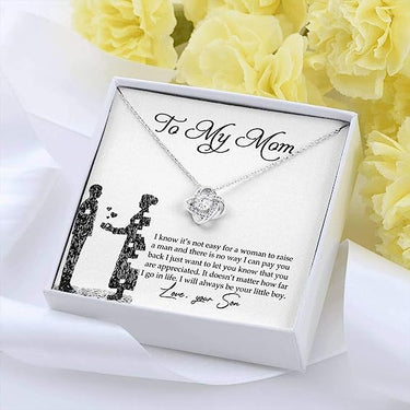 Love knot Necklace, Gift for Mom, Your love is the melody of my life's song. Thank you for being the best composer, Mom.