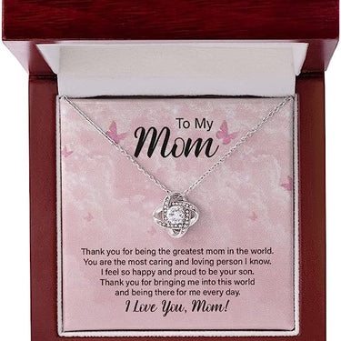 Love knot Necklace, GIFT FOR MOM, Wishing you a day filled with love, joy, and all the wonderful things you deserve