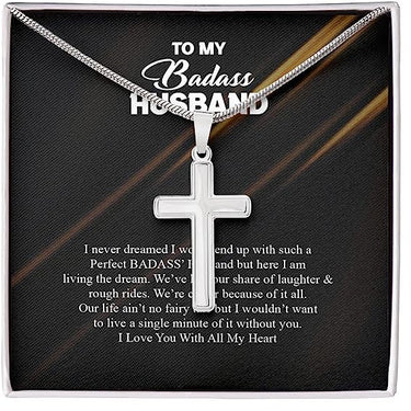 Cross Necklace, Snake Chain, Ball Chain, Gift for Husband, to My Husband