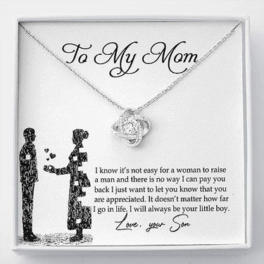 Love knot Necklace, Gift for Mom, Your love is the melody of my life's song. Thank you for being the best composer, Mom.