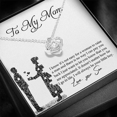 Love knot Necklace, Gift for Mom, Your love is the melody of my life's song. Thank you for being the best composer, Mom.