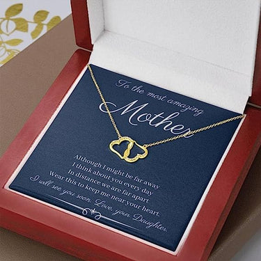 Necklace with two linked hearts, Gift for Mom, To the most amazing mother