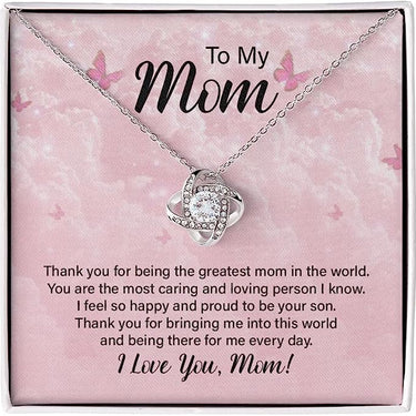 Love knot Necklace, GIFT FOR Mom, You are the queen of our hearts, Mom. Enjoy your special day.