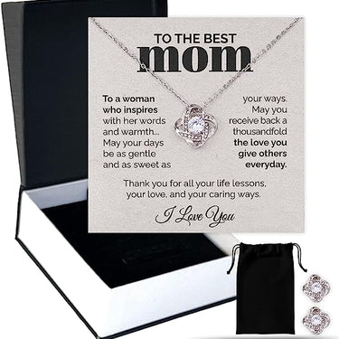 Love knot Necklace, Gift for Mom, Your love is an endless treasure. Thank you for being the best mom in the world