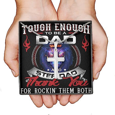 Cross Necklace, Gift For Dad, Tough Enough, To be a Dad