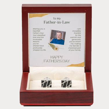 Personalized Gift For Father In Law - Black Lineage Links Cufflinks - Happy Father's Day! To my Father - in - Law.