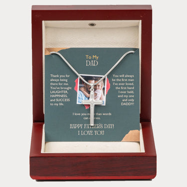 Personalized Gift For Dad - Cross Pendant Necklace - Happy Father's Day! To my Dad, I Love You!