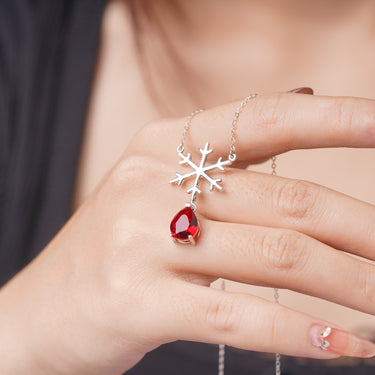 Ruby Snowflake Necklace