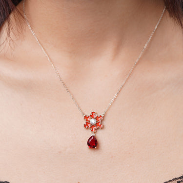 Ruby Snowflake 2 Necklace