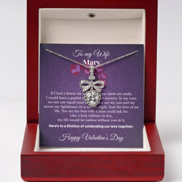 Personalized Gifts for Wife - Eternal Love Necklace - Happy Valentine's Day, Here's to a Lifetime of Celebrating Our Love Together