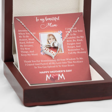 Personalized Gift For Mom - Shiny Mom Necklace - Happy Mother's Day, to My Beautiful Mother