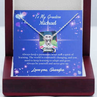 Personalized Gifts For Graduation - Graduation Congrats Necklace -  Always Keep a Passionate Heart and a Spirit of Learning, Happy Graduation.