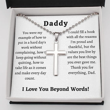 Cross Necklace,Gift for Dad, Wishing you a day filled with love, joy, and all the things that make you happy