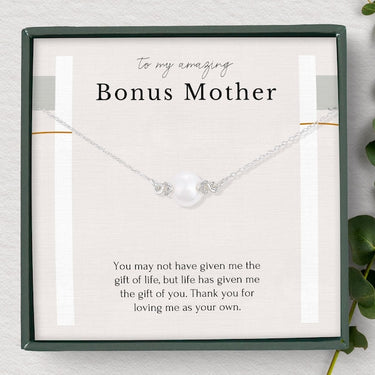 Unique pearl necklace, Gift for Mom, To My Amazing Bonus Mother