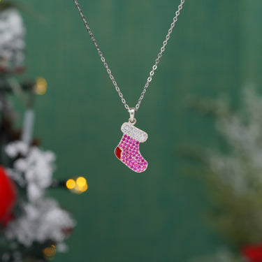 Christmas Necklace: Red Stocking Christmas