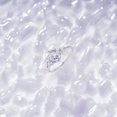 Solid Silver Delicate CZ Ring