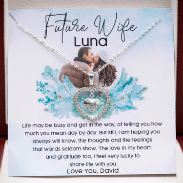 Personalized Gifts From Groom To Bride - Dangle Heart - I Feel Very Lucky to Share Life With You