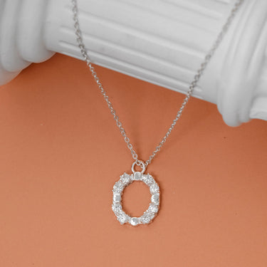 Crystal Circle Pendant Necklace