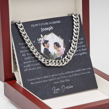 Personalized Gifts from Bride to Groom - Curb Chain Necklace - To My Future Husband