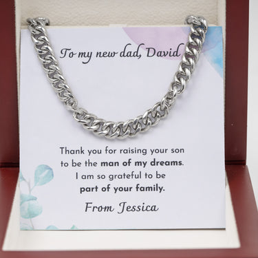 Personalized Gifts From Bride To Father In Law - Curb Chain Necklace - I am so Grateful to be Part of Your Family