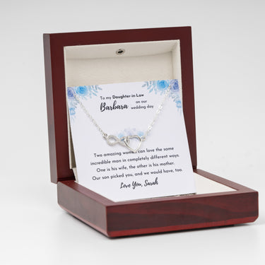 Personalized Gifts from Parent In Law to Bride - Infinite Love Necklace - To My Daughter-in-Law on Our Wedding day