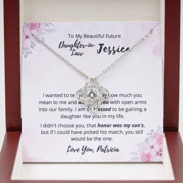 Personalized Gifts from Parent In Law to Bride - Love Knot - To My Beautiful Future Daughter-in-Law