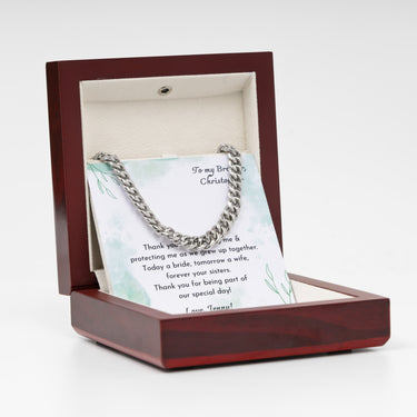 Personalized Gifts from Sibling to Grooms - Curb Chain Necklace - Thank You for Being Part of our Special day