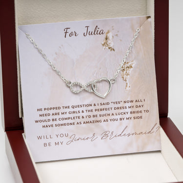 Personalized Gifts from Brides to Bridesmaid - Infinite Love Necklace - Will You be My Junior Bridesmaid?