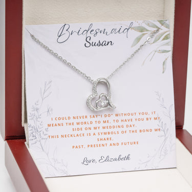 Personalized Gifts from Brides to Bridesmaid -  Dancing Heart Pendant Necklace - I could never say " I do" Without You To have You by side on My Wedding day