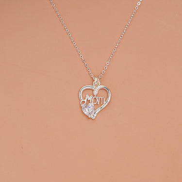 I Love You Mom Heart Necklace