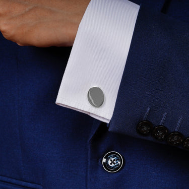 Sleek Oval Shine Cufflinks