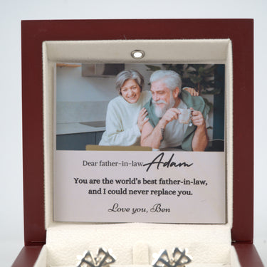 Personalized Gifts From Grooms To Parent In Law - Harmony Flourish Cufflinks - You are the World's Best Father-in-Law