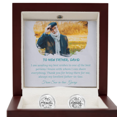 Personalized Gifts From Grooms To Parent In Law - Radiant Cufflinks - To Men Father, Thanks You For Being there for Me