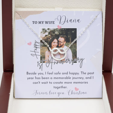 Personalized Gifts From Husband to Wife - Infinity Link Necklace -  First Wedding Anniversary Gifts, To my Wife