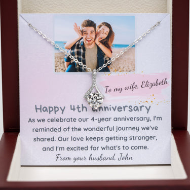 Personalized Gifts From Husband to Wife - Alluring Beauty Necklace - 4th Wedding anniversary gifts, From Your Husband.