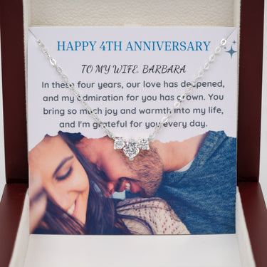 Personalized Gifts From Husband to Wife - Blossom Gemstone Necklace Necklace - 4th Wedding anniversary gifts, Sending My Love, Thank You to My Wife