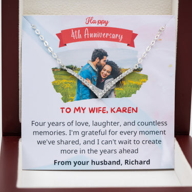 Personalized Gifts From Husband to Wife - Crystal Apex Necklace - 4th Wedding Anniversary Gifts, To My Wife - From Your Husband