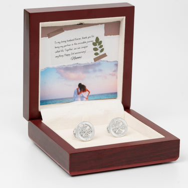 Personalized Gift from Wife to Husband - Radiant Cufflinks - 3rd Weding Anniversary to Huband Gifts