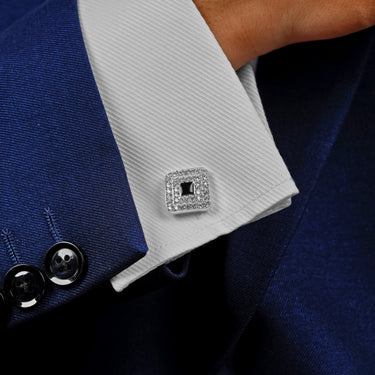 Personalized Gift For Dad - Square Gem Radiance Cufflinks - Happy Father's Day! To my Godfather.