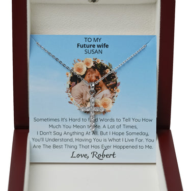 Personalized Gifts From Husband To Wife - Gemstone Initial Necklace - I Love You, Forever and Always