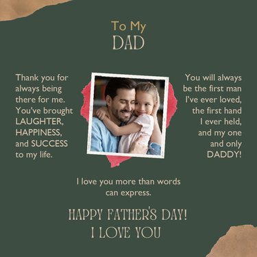 Personalized Gift For Dad - Cross Pendant Necklace - Happy Father's Day! To my Dad, I Love You!